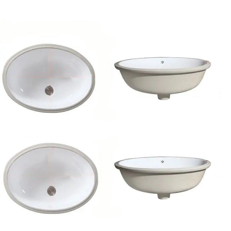 Avtoit | Modern Under-Mount Sink Oval Porcelain with Pop-Up Drain Sink