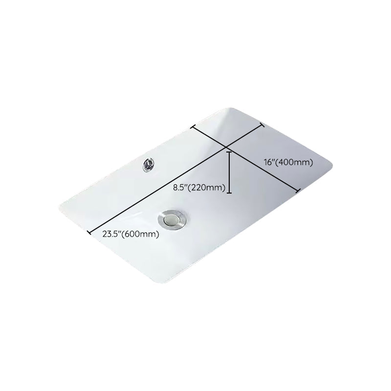 Avtoit | Modern Under-mount Sink Oval Porcelain with Pop-Up Drain Sink