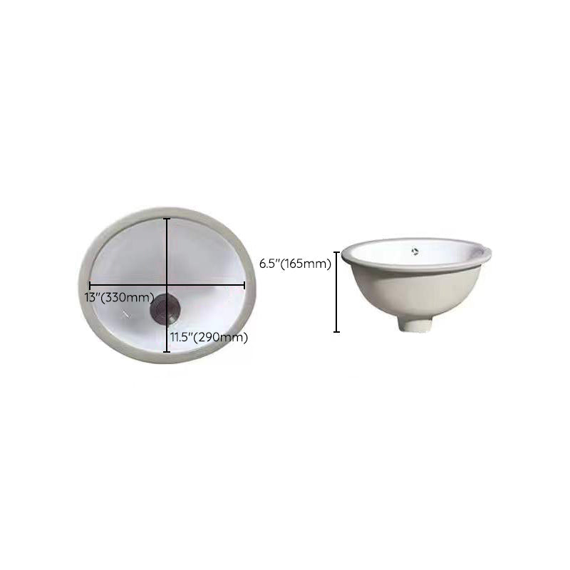 Avtoit | Modern Under-mount Sink Oval Porcelain with Pop-Up Drain Sink
