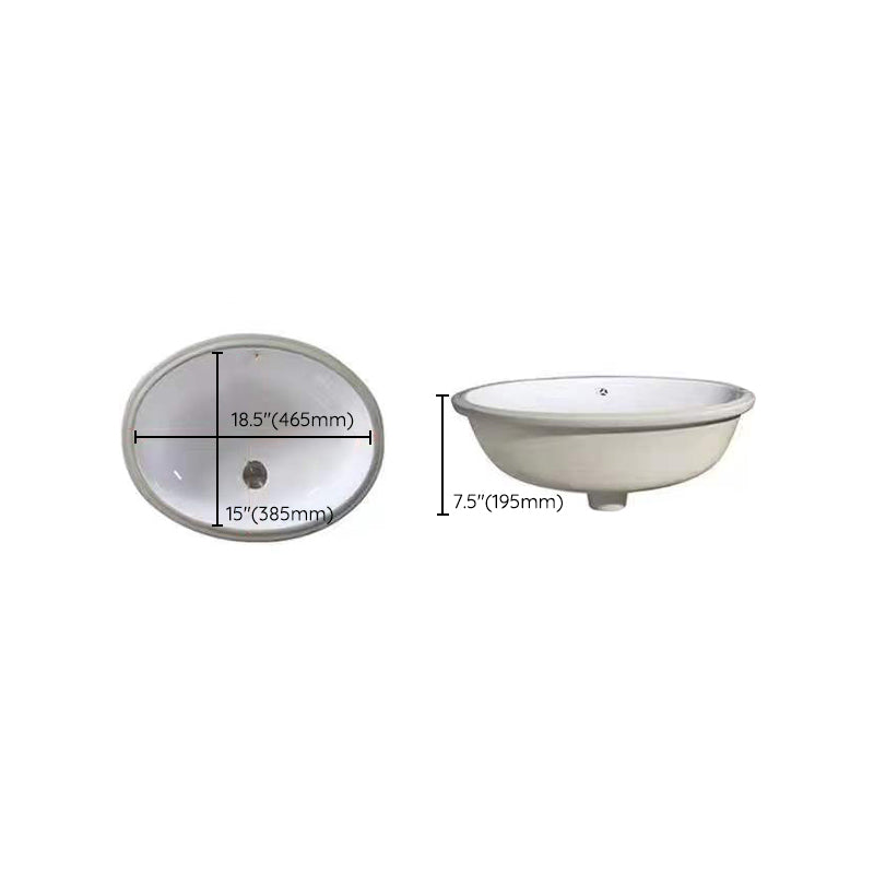 Avtoit | Modern Under-Mount Sink Oval Porcelain with Pop-Up Drain Sink