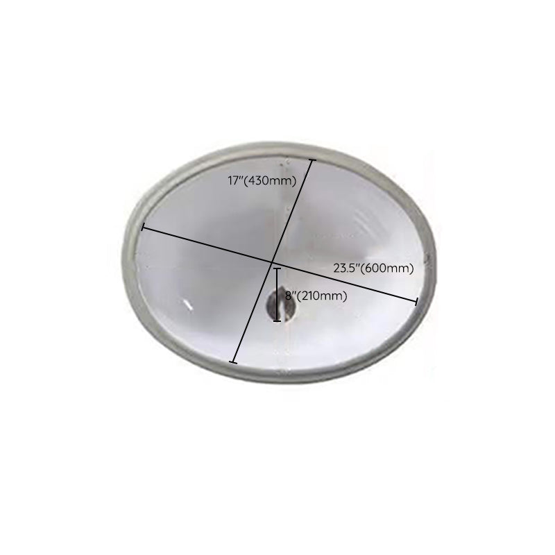 Avtoit | Modern Under-mount Sink Oval Porcelain with Pop-Up Drain Sink