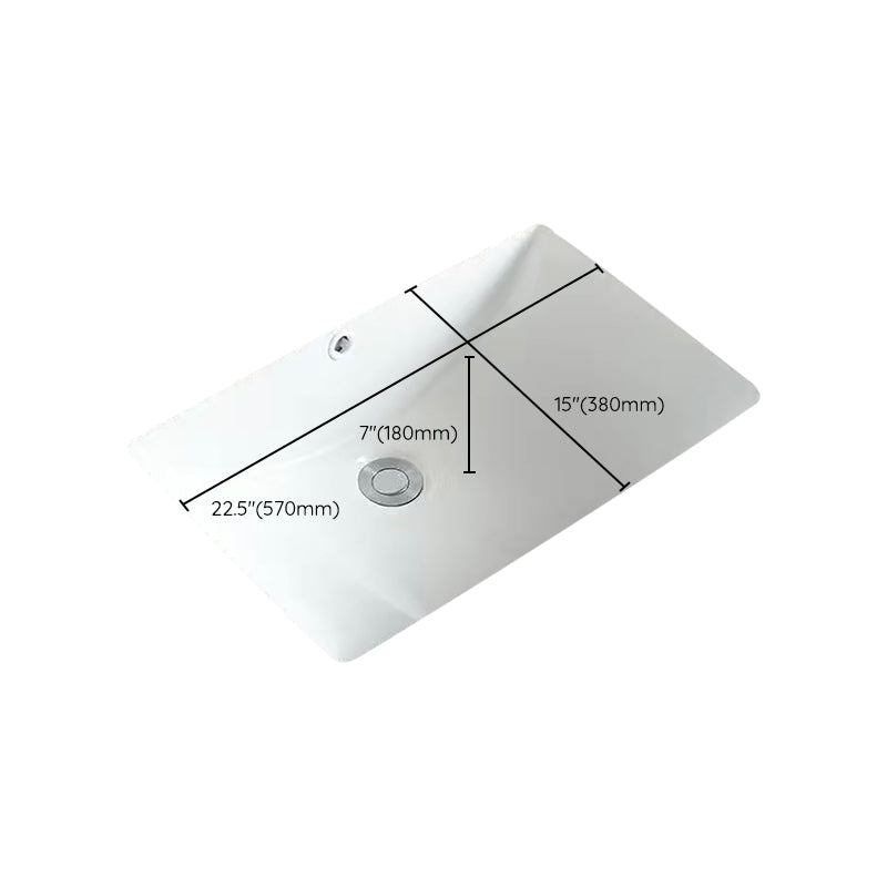 Avtoit | Modern Under-mount Sink Oval Porcelain with Pop-Up Drain Sink