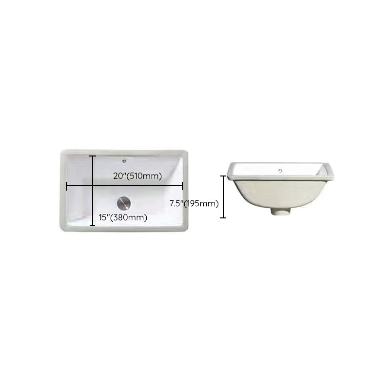 Avtoit | Modern Under-mount Sink Oval Porcelain with Pop-Up Drain Sink