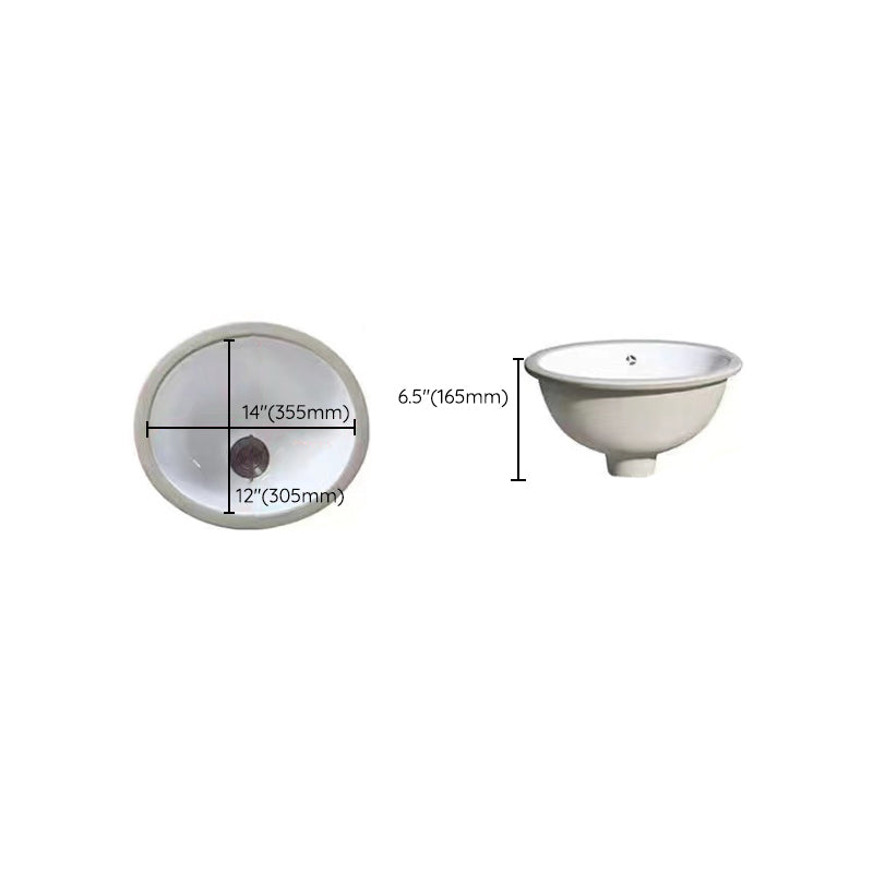 Avtoit | Modern Under-mount Sink Oval Porcelain with Pop-Up Drain Sink