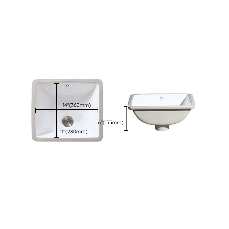Avtoit | Modern Under-mount Sink Oval Porcelain with Pop-Up Drain Sink