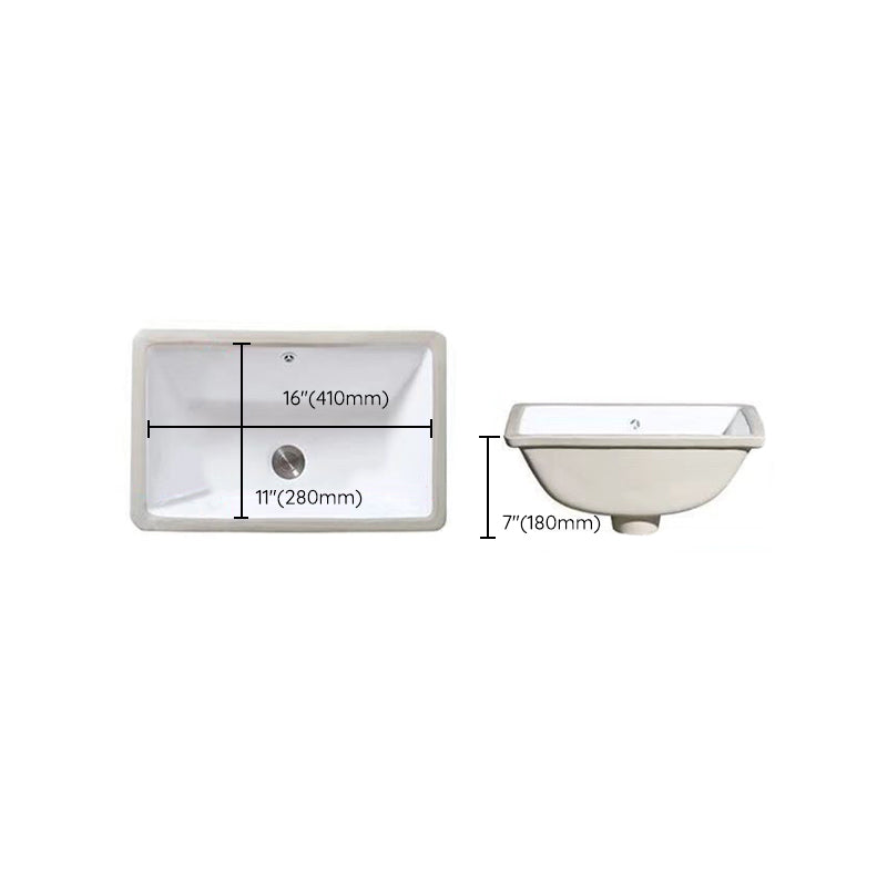 Avtoit | Modern Under-mount Sink Oval Porcelain with Pop-Up Drain Sink