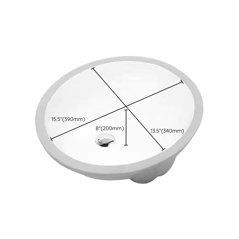 Avtoit | Modern Under-mount Sink Oval Porcelain with Pop-Up Drain Sink