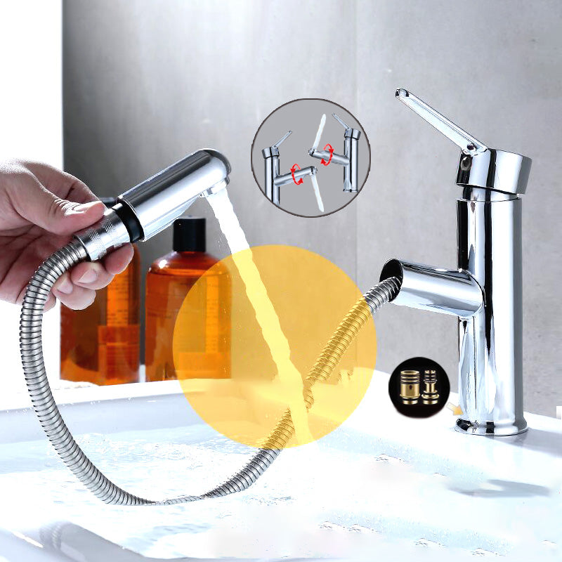 Avtoit | Contemporary Bath Faucet Brass Lever Handle Pull-Out Sink Faucet