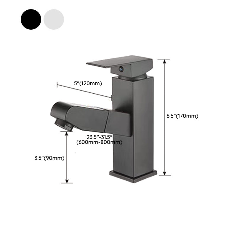Avtoit | Contemporary Bath Faucet Brass Lever Handle Pull-Out Sink Faucet