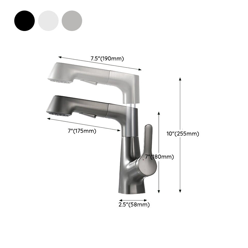 Avtoit | Contemporary Bath Faucet Brass Lever Handle Pull-Out Sink Faucet