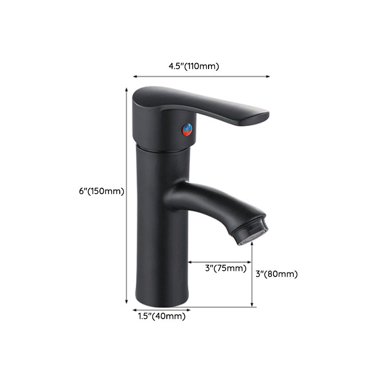 Avtoit | Contemporary Faucet Brass Black Bathroom Lever Handle Single Hole Sink Faucet