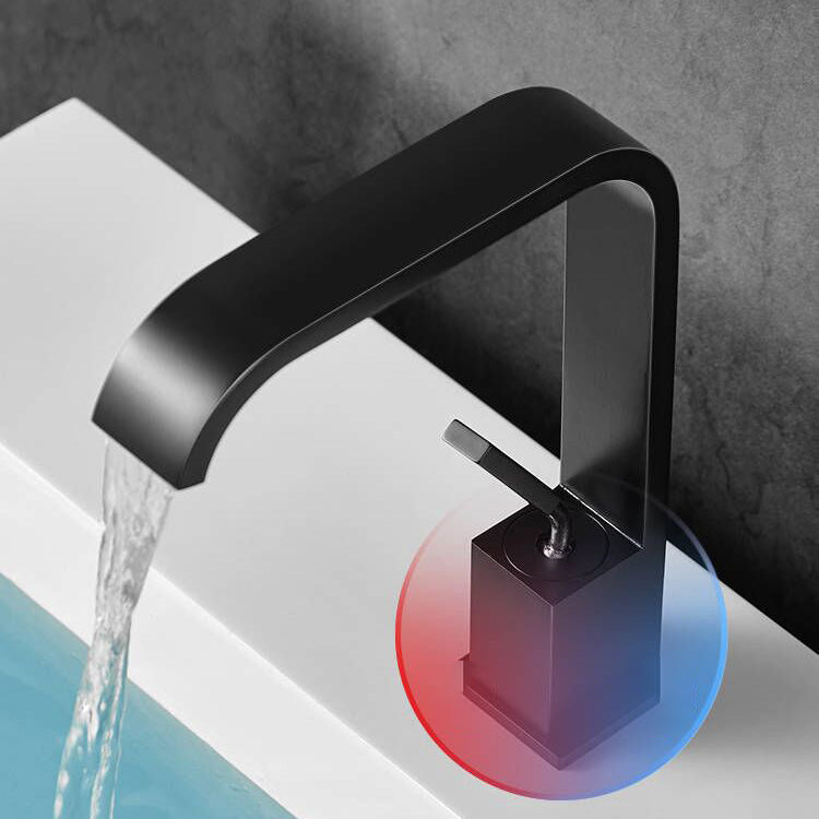 Avtoit | Unique Sink Faucet Bathroom Brass Solid Color Waterfall Spout Faucet