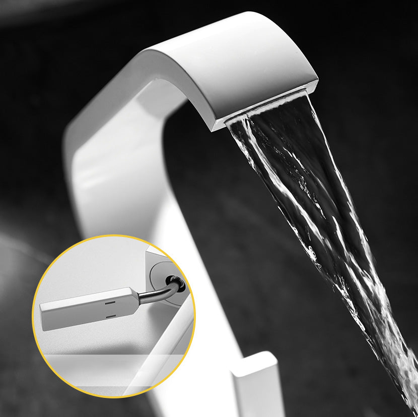 Avtoit | Unique Sink Faucet Bathroom Brass Solid Color Waterfall Spout Faucet
