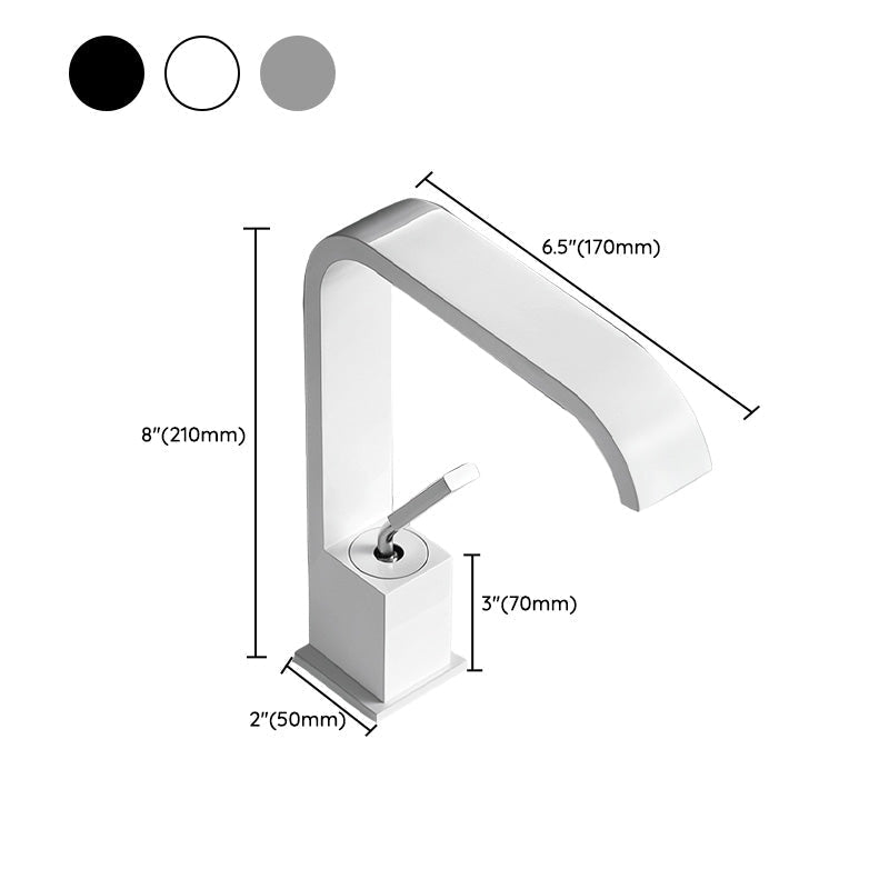 Avtoit | Unique Sink Faucet Bathroom Brass Solid Color Waterfall Spout Faucet