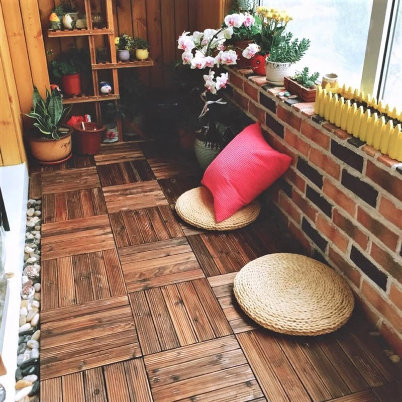 Avtoit | Traditional Wood Laminate Floor Stain Resistant Laminate Plank Floor Set of 11