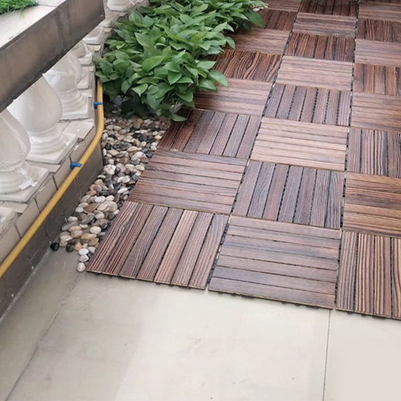 Avtoit | Farmhouse square tile floor brown pine wood for patio garden