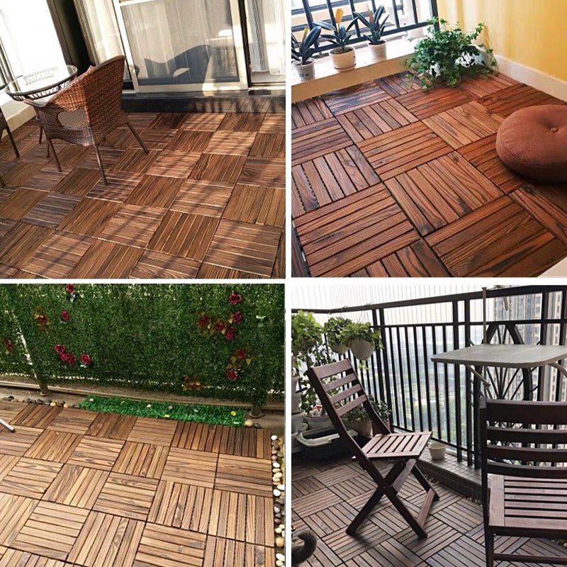 Avtoit | Farmhouse square tile floor brown pine wood for patio garden
