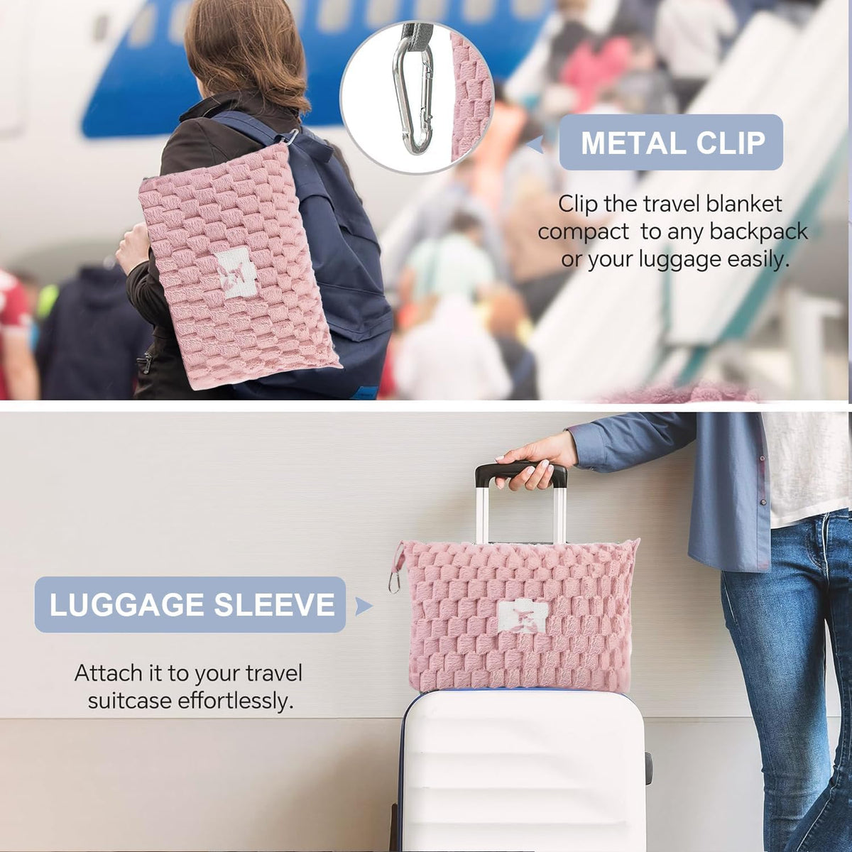 Avtoit | Packable Flannel Travel Blanket with Pillow Bag and Luggage Sleeve – Trevora