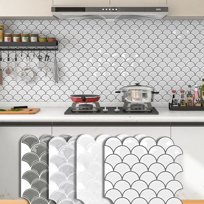 Avtoit | Fish scale Peel & Stick field tile square plastic Peel & Stick mosaic tile