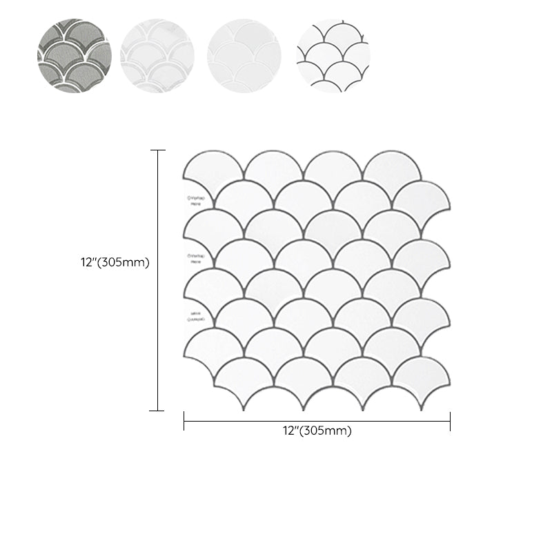 Avtoit | Fish scale Peel & Stick field tile square plastic Peel & Stick mosaic tile