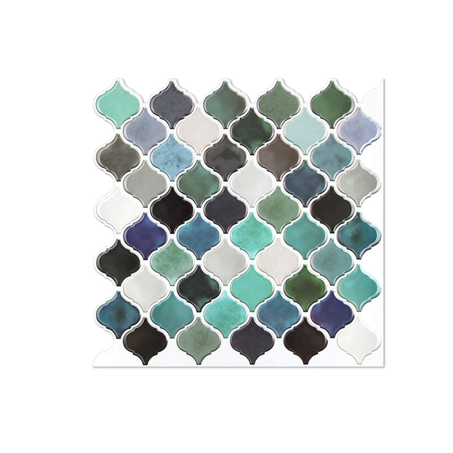 Avtoit | Square Peel & Stick Mosaic Tiles Plastic Arabesque Peel and Stick Wall Tile