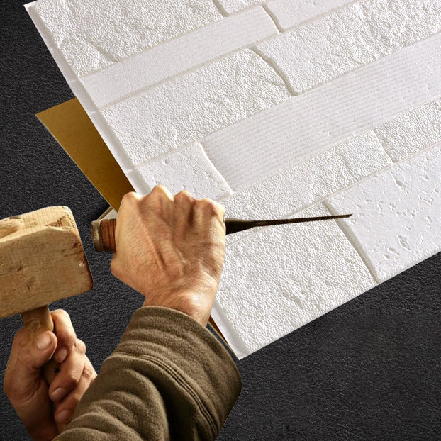 Avtoit | Industrial 3D Brick Wall Plank Bathroom Living Room Wall Panel Set of 10