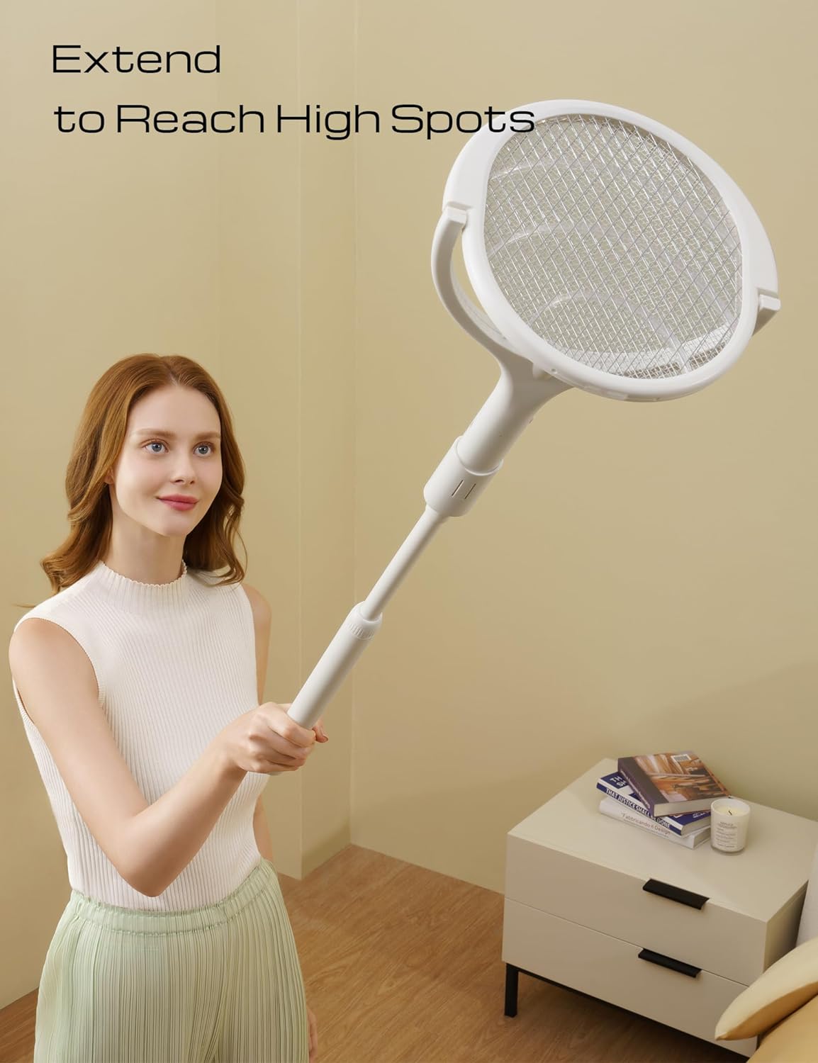 Avtoit | Rechargeable Electric Fly Swatter with Flexible 90° Rotating Head – High-Voltage Mosquito & Insect Zapper