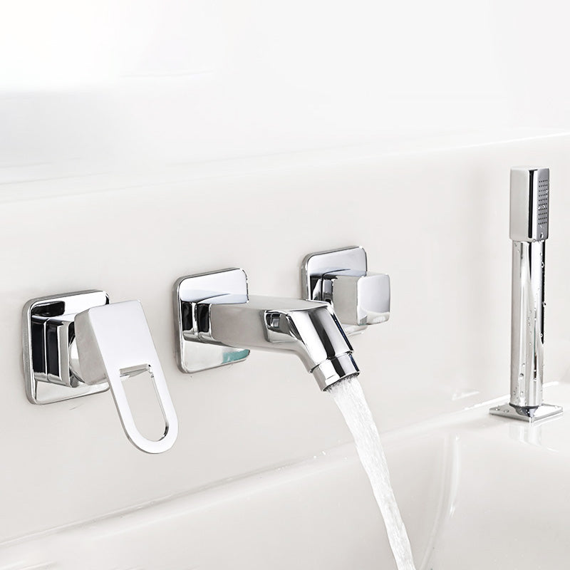 Avtoit | Wall Mounted Faucet Brass Lever Handle Bathroom Faucet Hand Shower