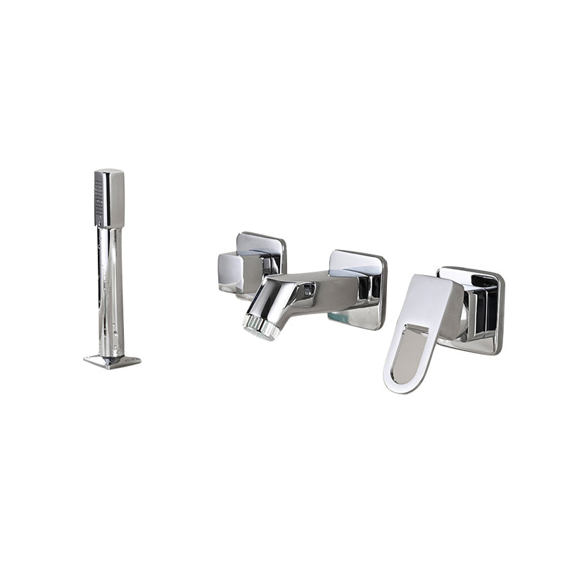 Avtoit | Wall Mounted Faucet Brass Lever Handle Bathroom Faucet Hand Shower