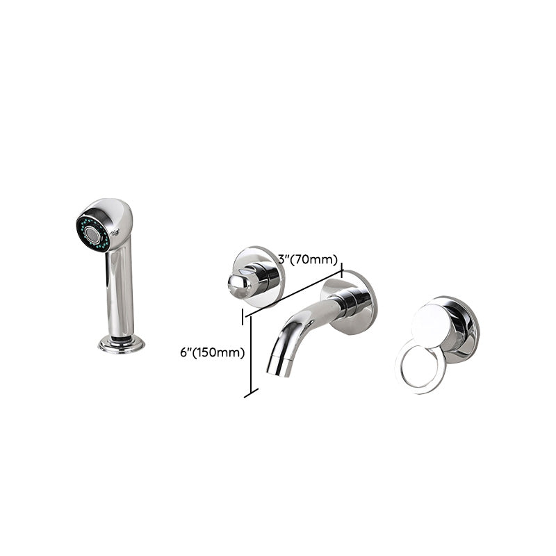 Avtoit | Wall Mounted Faucet Brass Lever Handle Bathroom Faucet Hand Shower