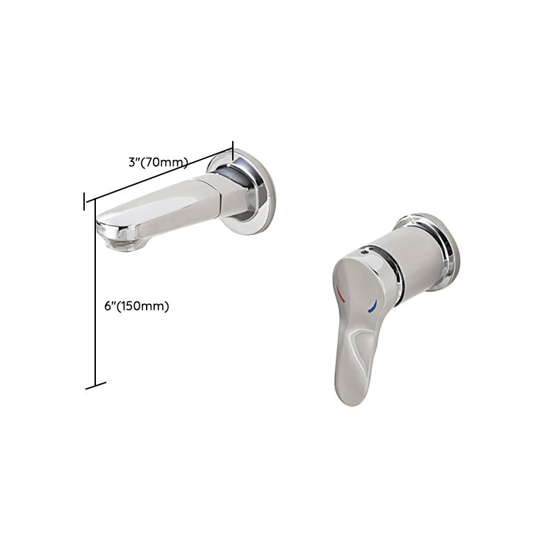 Avtoit | Wall Mounted Faucet Brass Lever Handle Bathroom Faucet Hand Shower