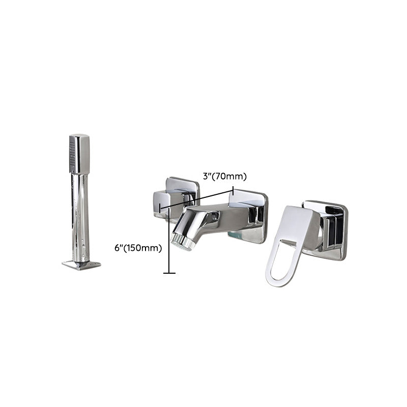 Avtoit | Wall Mounted Faucet Brass Lever Handle Bathroom Faucet Hand Shower