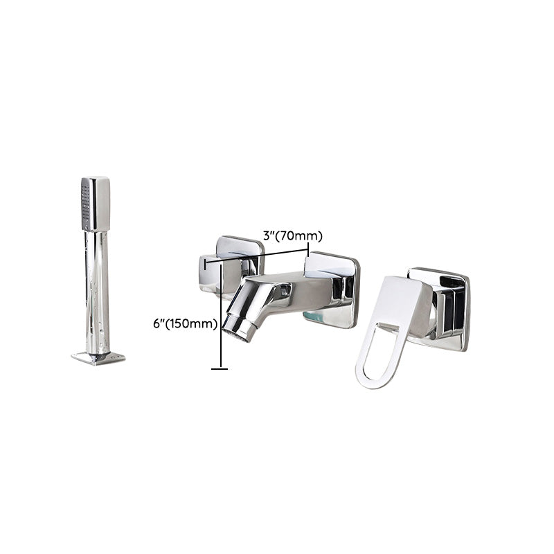 Avtoit | Wall Mounted Faucet Brass Lever Handle Bathroom Faucet Hand Shower