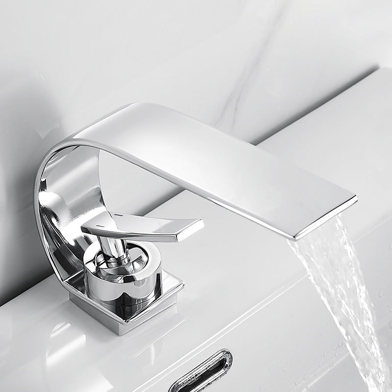 Avtoit | Unique Bathroom Waterfall Spout Brass Basin Faucet