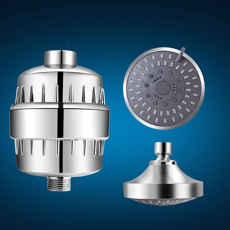 Avtoit | 5 Sprays Shower Head Wall Mounted Silver Round Fixed Shower Head