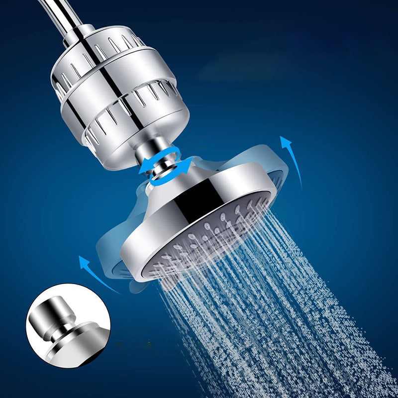 Avtoit | 5 Sprays Shower Head Wall Mounted Silver Round Fixed Shower Head