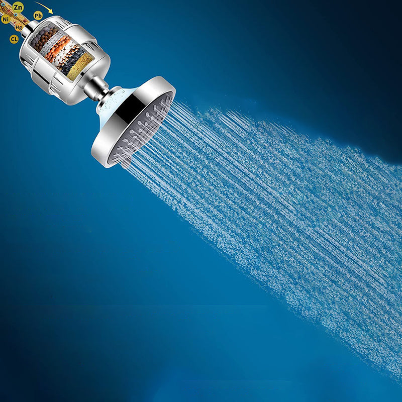Avtoit | 5 Sprays Shower Head Wall Mounted Silver Round Fixed Shower Head