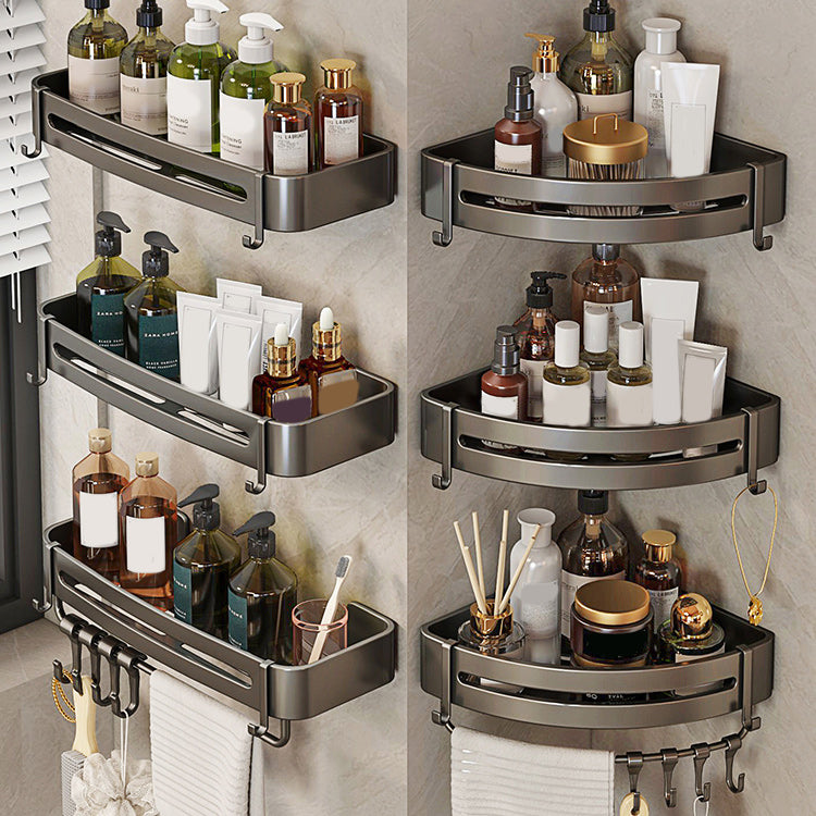 Avtoit | Contemporary bathroom accessory set 3-piece bath shelf with hooks