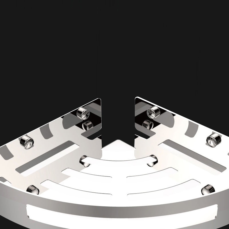 Avtoit | Polished Chrome Modern Bathroom Accessories Set Stainless Steel Triangular Shower Shelf