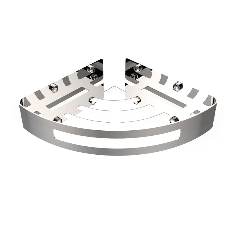 Avtoit | Polished Chrome Modern Bathroom Accessories Set Stainless Steel Triangular Shower Shelf