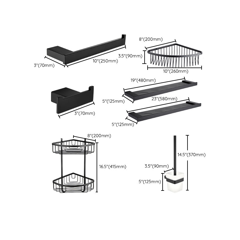 Avtoit | 5-piece Modernism Bath Accessory Set in Matte Black Stainless Steel