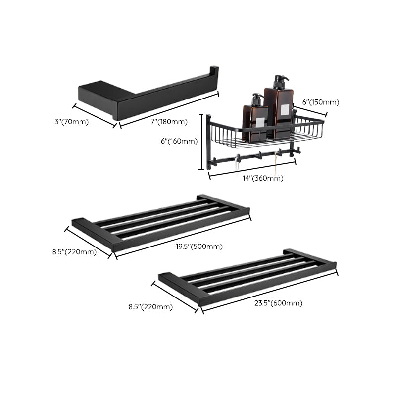 Avtoit | 5-piece Modernism Bath Accessory Set in Matte Black Stainless Steel