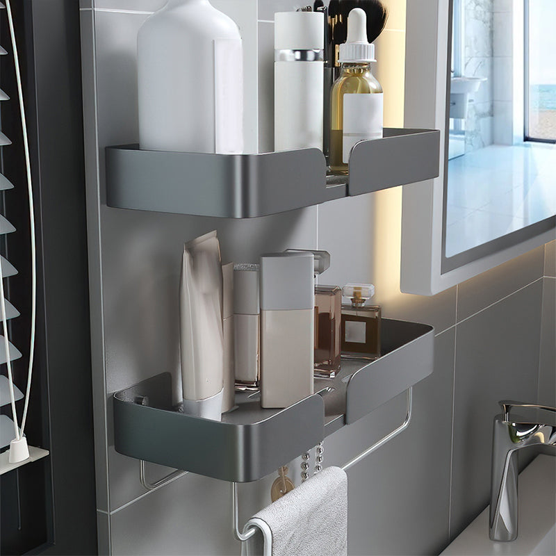 Avtoit | 3-piece modern bathroom hardware set aluminum bathroom shelf in gray