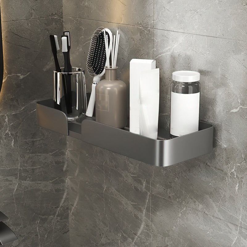 Avtoit | 3-piece modern bathroom hardware set aluminum bathroom shelf in gray