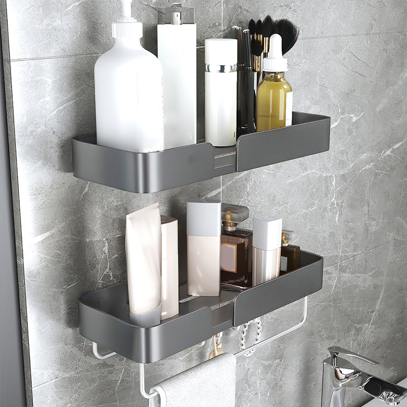 Avtoit | 3-piece modern bathroom hardware set aluminum bathroom shelf in gray