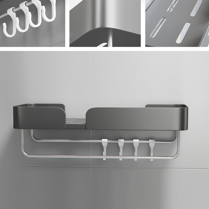 Avtoit | 3-piece modern bathroom hardware set aluminum bathroom shelf in gray
