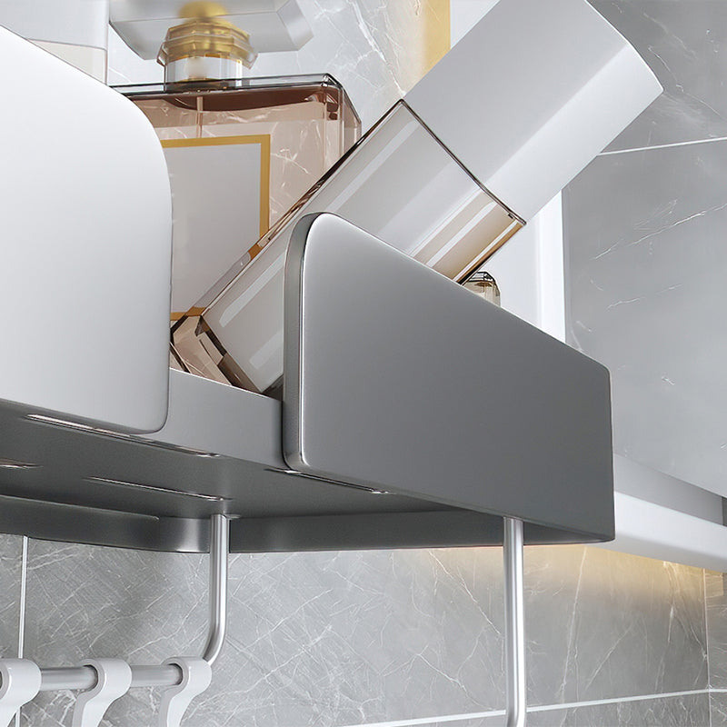 Avtoit | 3-piece modern bathroom hardware set aluminum bathroom shelf in gray