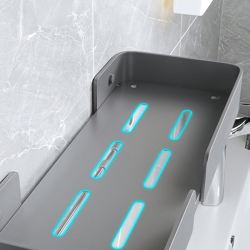 Avtoit | 3-piece modern bathroom hardware set aluminum bathroom shelf in gray