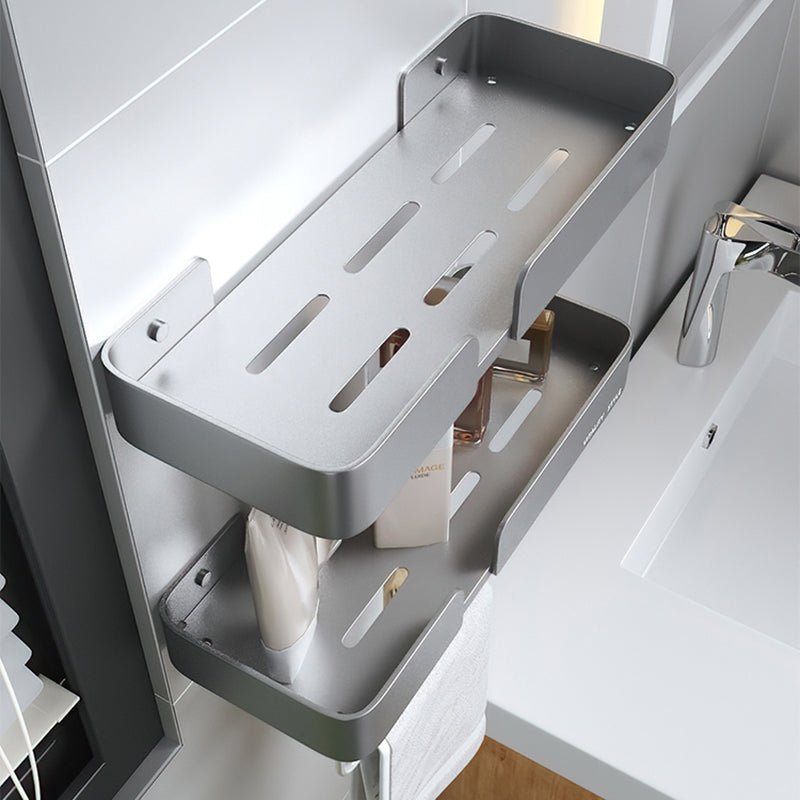Avtoit | 3-piece modern bathroom hardware set aluminum bathroom shelf in gray