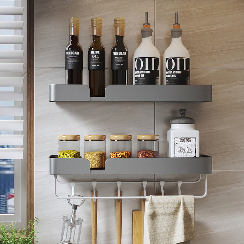 Avtoit | 3-piece modern bathroom hardware set aluminum bathroom shelf in gray